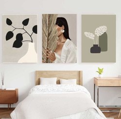 تصویر تابلو دکوراتیو مینیمال بوهو طرح دختر کد 579 سایز ۳۰×۴۰ سانتی متر 
