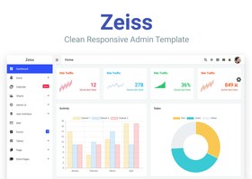 تصویر Zeiss - دانلود قالب مدیریت سایت رسپانسیو - داشبورد مدیریت - پنل ادمین 