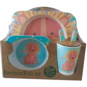 تصویر ظرف غذای کودک ۵ تکه بامبو فایبر 