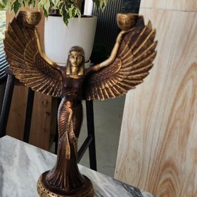 تصویر جاشمعی برنجی برنزی هندی مدل مجسمه فرشته Indian bronze bronze angel statue model