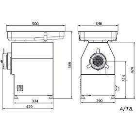 تصویر چرخ گوشت رومیزی سایز 32 مینروا Minerva مدل A-32LN 