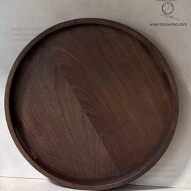 تصویر سینی گرد چوبی - قطر30 