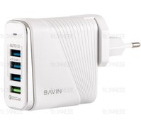 تصویر شارژر دیواری سریع 4 پورت باوین مدل PC522Y Bavin PC522Y 4 Port Wall Charger