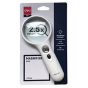 تصویر ذره بین بزرگ 2 دید چراغ دار عدسی 70 میل بزرگنمایی 2.5 و 11 برابر کد 9099 دلی 