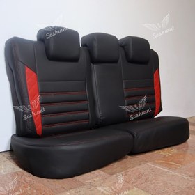 تصویر روکش صندلی خودرو سوشیانت مناسب ساینا و تیبا تمام چرم خرجکار قرمز مدل الوند 