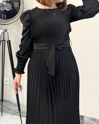 تصویر پیراهن ساتن آمریکایی - مشکی / 44 