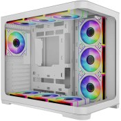 تصویر کیس کامپیوتر اوست GT AQ18 MW RGB Mid Tower سفید Awest GT AQ18 MW RGB Mid Tower White Computer Case