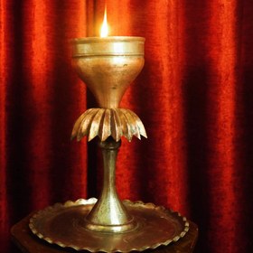 تصویر چراغ پیه سوز مسی 