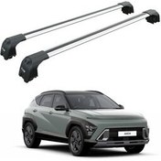 تصویر جعبه بار سقفی HYUNDAI KONA EVA 2023 2025 ROOF RACK CARRIER SPACER BAR ROD PAW PRO 2 GREY auto paw 