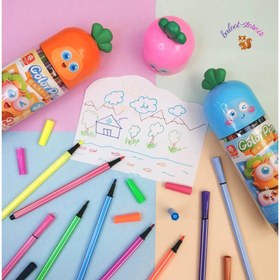 تصویر ماژیک 12 رنگ طرح هویج 