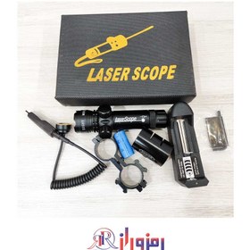 تصویر لیزر اسلحه و تفنگ بادی اسکوپ دور برد رنگ سبز Green long range scope gun and air rifle laser