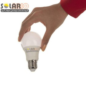 تصویر لامپ LED کم مصرف DC خورشیدی 9 وات 24 ولت پایه E27 