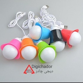 تصویر چراغ آویز اضطراری LED usb مدل گل سیم دار 5 وات آبی دیجی چادر ال ای دی (یو اس بی) آبی 