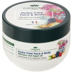 تصویر کرم مرطوب کننده صورت و بدن حاوی روغن آرگان و عصاره تمشک 250میل کاسمکولوژی Cosmecology Hydra Care Face And Body Moisturizing Rich Intensive Cream 250ml