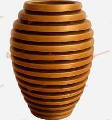 تصویر گلدان چوبی کنار سالنی سام دکور 