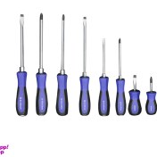 تصویر پیچ گوشتی دوسو و چهارسو رینو مدل YP-RPT-6048 مجموعه 8 عددی 