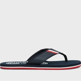 تصویر دمپایی لژدار با کفی ماساژور لوگو برند Tommy Hilfiger Logo Massage Footbed Flip Flops