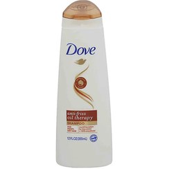 تصویر شامپو ضد وز داو DOVE مناسب موهای خشک مدل anti-frizz oil therapy حجم 355 میل اصلی 