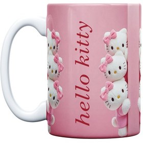 تصویر ماگ مدل عروسکی طرح Hello Kitty کد 354 