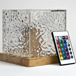 تصویر چراغ خواب مکعبی اتمسفری لمسی RGB 