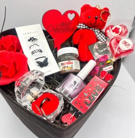 تصویر باکس اقتصادی دخترانه پک انگشتر قلبی زیبا هدیه تولد 