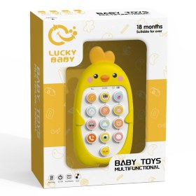 تصویر اسباب‌بازی تلفن همراه کودک با موسیقی و صدا، تلفن سیلیکونی لمسی - آبی 