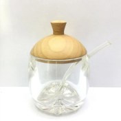 تصویر مربا خوری آکرولیک قاشق دار درب بامبو کد 106612 