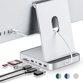 تصویر هاب تایپ سی و هارد SSD پاورولوژی مدل Powerology Pmssdd 24Inch iMac Compatible Usb-C Hub & Stand Withe SSD Enclosure