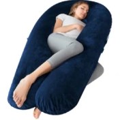 تصویر بالش بارداری یوشکل سرمه‌ای تترون نخ پنبه 