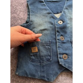 تصویر جلیقه جین نوزادی OVS کد EU2842 