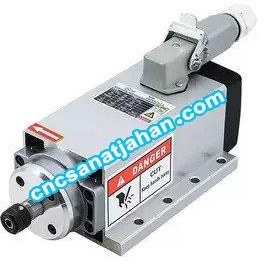 تصویر اسپیندل موتور هوا خنک 2.2 کیلو وات 24000 دور 220 ولت برند HQM HQM spindle motor air cooled 2.2KW 24000rpm