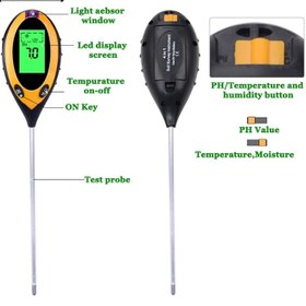 تصویر پی اچ متر خاک دیجیتال چهار کاره 