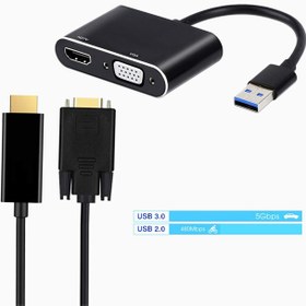 تصویر تبدیل 3.0 USB به HDMI/VGA کی نت مدل K-COUA30HV 