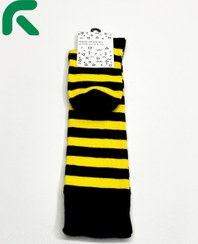 تصویر جوراب ساق بلند زیر زانو طرح راه راه 