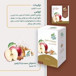 تصویر (فروش اقساط) دمنوش میوه ای سیب و دارچین مهرگیاه 18 عددی APPLE & CINNAMON