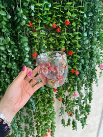 تصویر ماگ دو جداره گلدار 