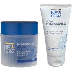 تصویر کرم مرطوب کننده صورت 150ml به همراه کرم مرطوب کننده صورت 50ml نئودرم Neuderm مدل هیدروسنس بسته 2 عددی 