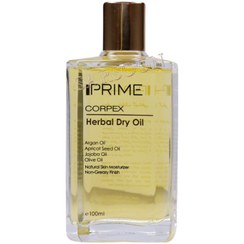 تصویر روغن خشک گیاهی پریم مناسب صورت بدن و مو 100 میلی لیتر Prime Corpex herbal Face Body And Hair Dry Oil 