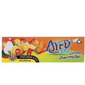 تصویر کیسه زباله بند دار بزرگ پرتقالی 15 عددی آیری پلاست Airi Plast Big Drawstring Garbage Bag With Fresh Orange Scent