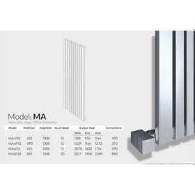 تصویر رادیاتور استیل عمودی دیما رادیاتور، 12 پره مدل MA4912 