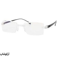 تصویر عینک مطالعه ناخنی و دو دید با نمره 0 به +2.00 نزدیک بین، طرح فریم لس و دسته مشکی مدل 31269 
