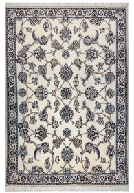 تصویر فرش دستباف نایین ذرع و چارک ۹لا افشان کرم 