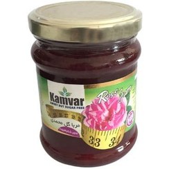 تصویر مربا بدون قند گل محمدی کامور مقدار 280 گرم 