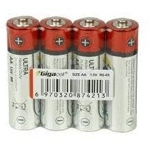 تصویر پک 4 عددی باتری قلمی گیگاسل سایز AA مدل R6 1.5V برند Gigacell 