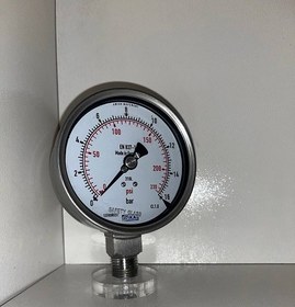 تصویر گیج صفحه ده سانتی 6 بار تمام استیل Pressure Gauge