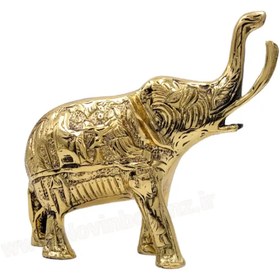 تصویر مجسمه برنزی فیل عاج دار متوسط 