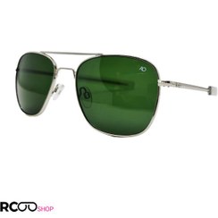 تصویر عینک آفتابی امریکن اپتیکال AO فریم طلایی شیشه سبز سایز 5 