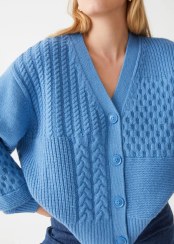 تصویر بافت زنانه برند اسمارا آستین بلند رنگ آبی 