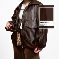 تصویر جکت چرم قهوه ایEspresso 