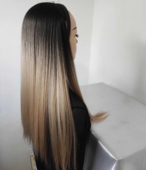 تصویر تل مو اکستنشن - آمبره مشکی بلوند 